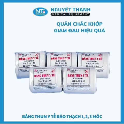 Băng Thun Y Tế Bảo Thạch  1, 2, 3 Móc - Cố Định Hiệu Quả, An Toàn Cho Da