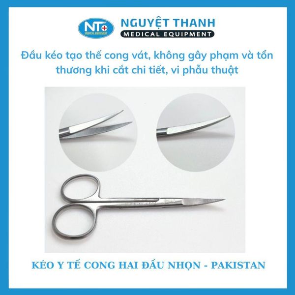 Kéo Y Tế Cong Hai Đầu Nhọn - PAKISTAN (14, 16, 18 cm)