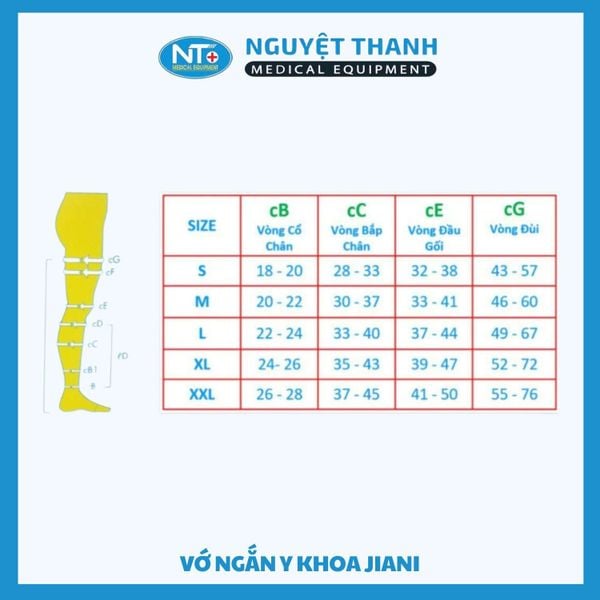 Vớ Ngắn Y Khoa Jiani Ý - Đơn Vị: 1 Đôi/ Hộp
