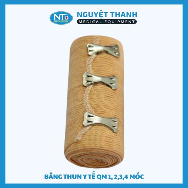 COMBO 2 Băng Thun Y Tế QM Elastic Bandage 1, 2, 3, 4 Móc
