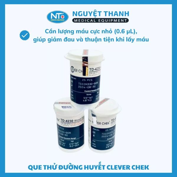 Que Thử Đường Huyết Clever Chek TD-4230 Chính Hãng, Giá Tốt