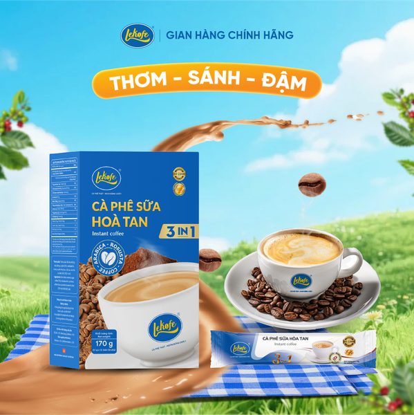  Cà Phê Hòa Tan 3in1 Hộp 170g ( New 10 gói x 17g)