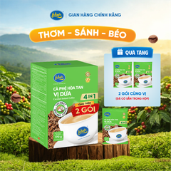 Cà Phê Hòa Tan 4in1 vị dừa hộp 170g ( New 10 gói x 17g) - tặng 2 gói