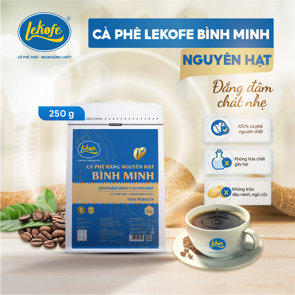  Cà phê Lekofe Bình Minh nguyên hạt 250g
