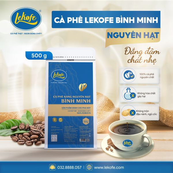  Cà phê Lekofe Bình Minh nguyên hạt 500g