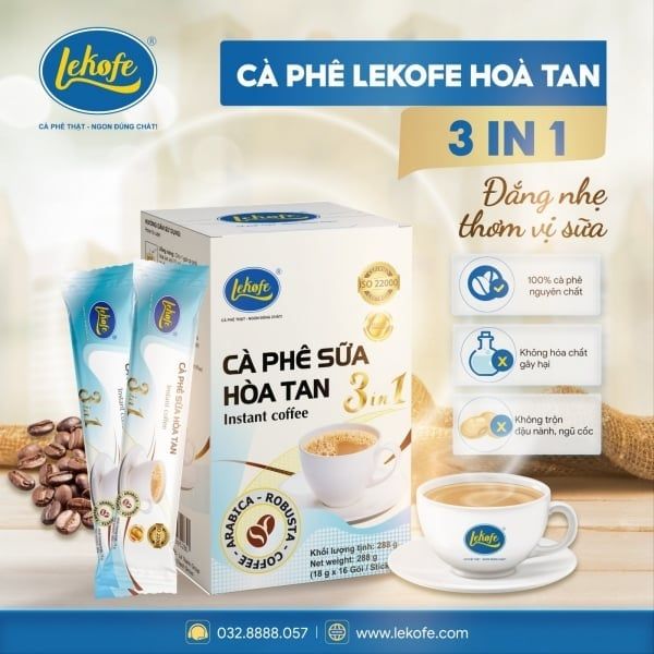  Cà phê Lekofe Hòa Tan 3in1 Hộp 16 gói