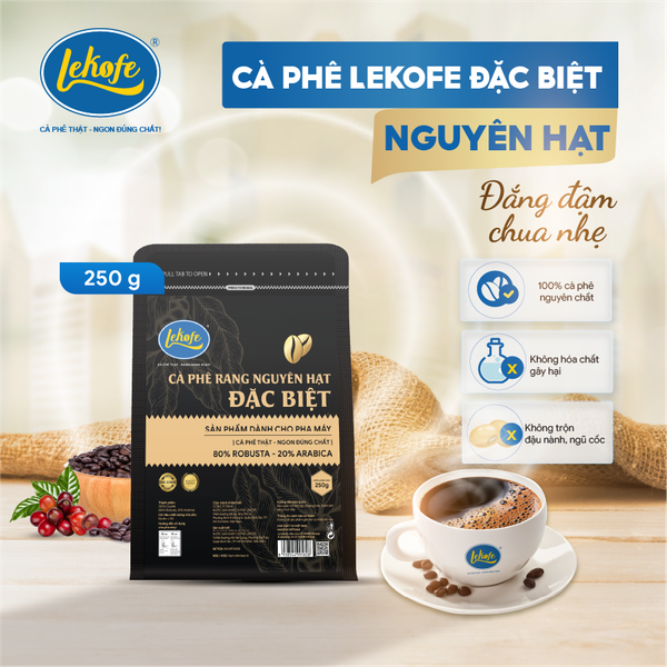  Cà phê Lekofe Đặc Biệt nguyên hạt 250g