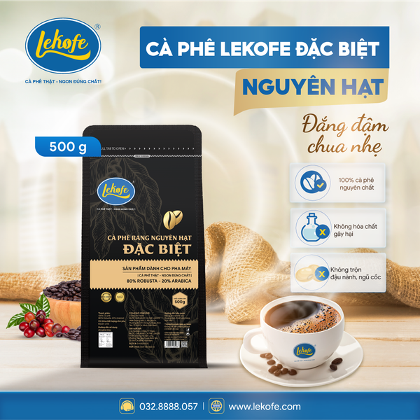  Cà phê Lekofe Đặc Biệt nguyên hạt 500g