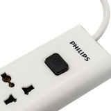  Ổ cắm điện Philips CHP4335WA, 3 lỗ, 3m, 2 USB-A + 2 Type-C total 2.4A 