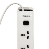  Ổ cắm điện Philips CHP4335WA, 3 lỗ, 3m, 2 USB-A + 2 Type-C total 2.4A 