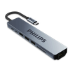  Hub Philips SWV6118G 8in1 USB-C to HDMI+USB*2+PD+RJ45+SD+TF 