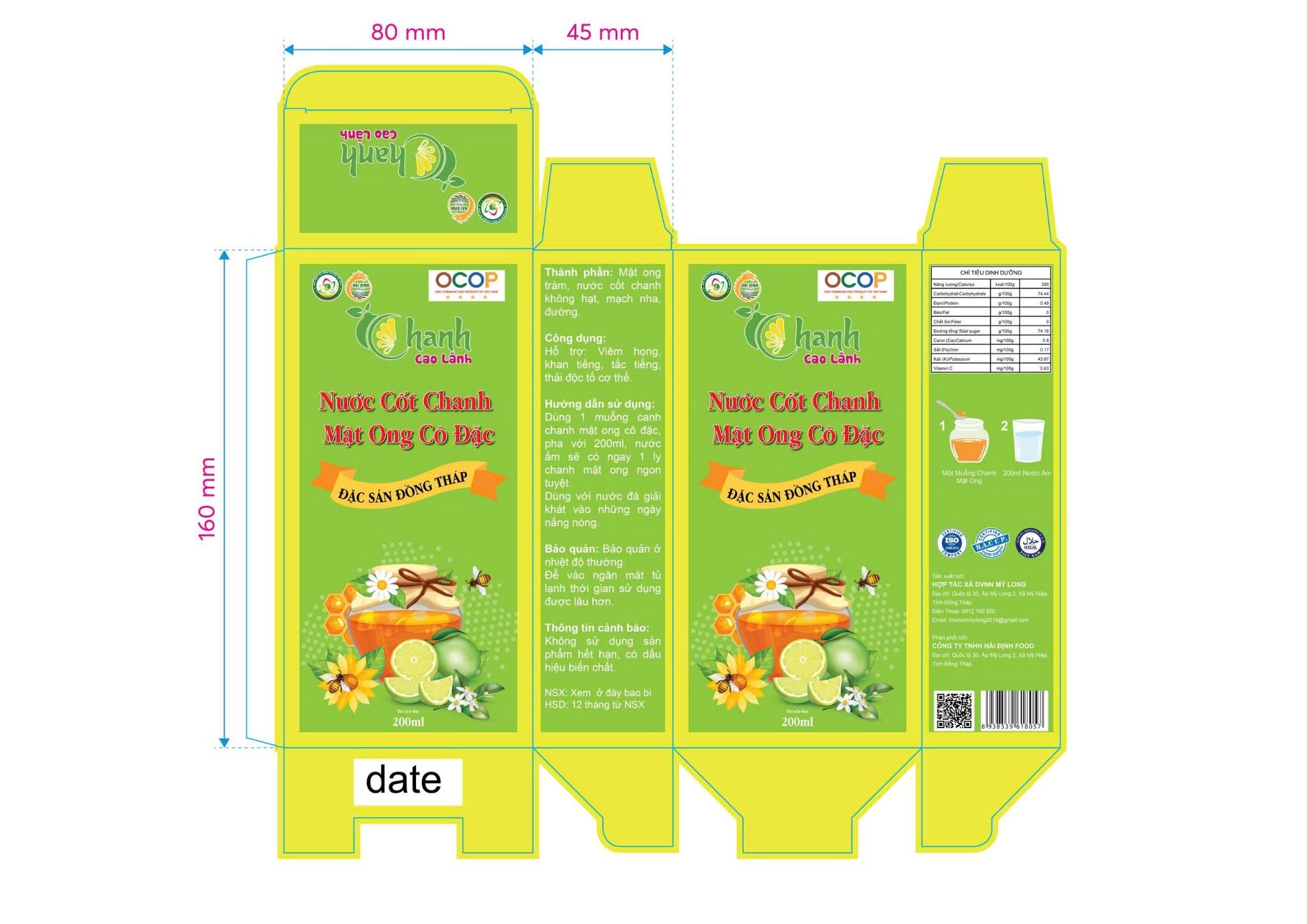  Nước cốt chanh mật Ong Cô đặc 
