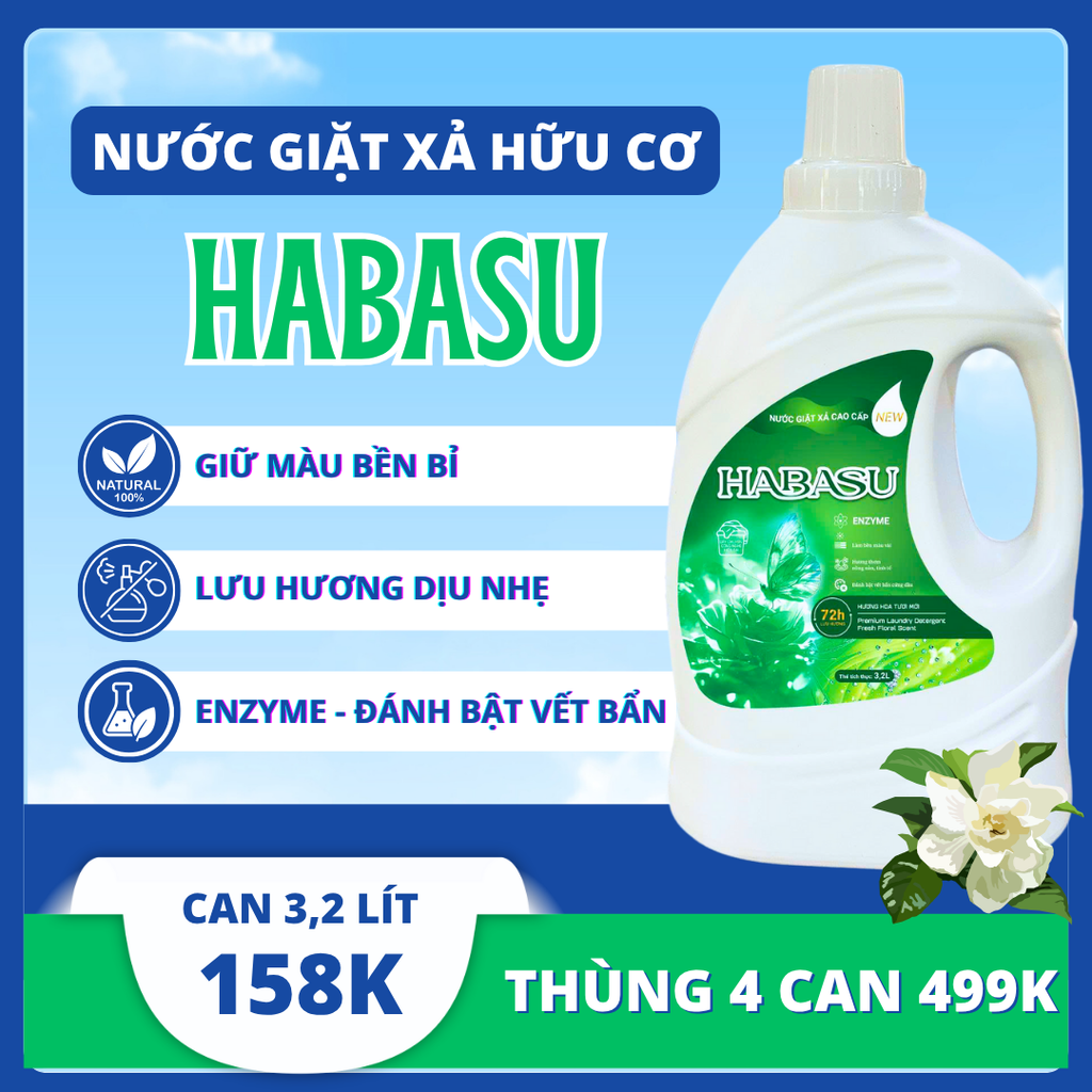 Nước Giặt HABASU Xanh Lá ( Can )