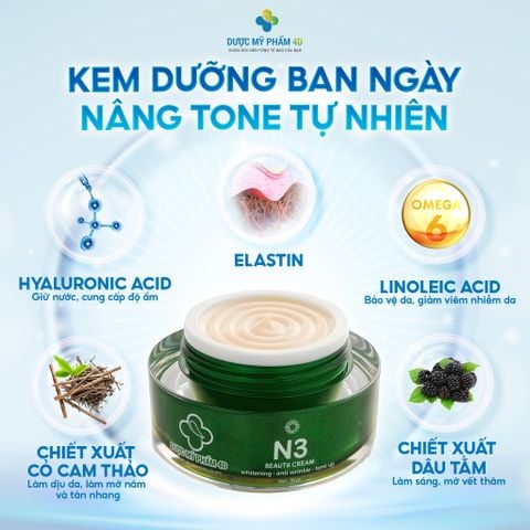 N3 - Kem Trắng Da Nâng Tone (10G) Dược Mỹ Phẩm 4D