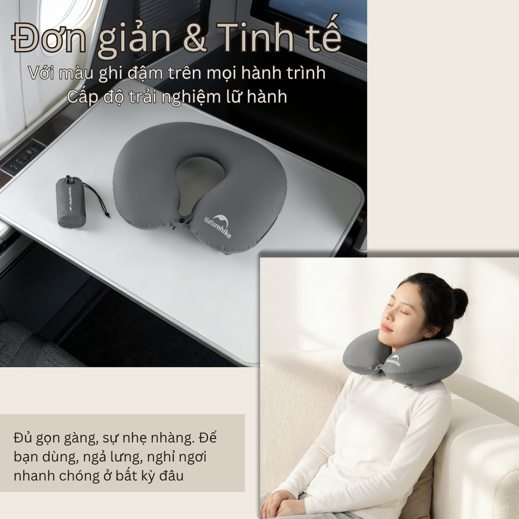 Naturehike CNK2650WS030 gối hơi chữ U kê cổ du lịch siêu nhẹ