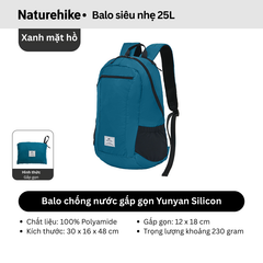 Balo du lịch gấp gọn, Balo leo núi nhẹ Naturehike NH17A012-B