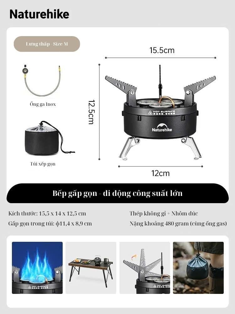 Bếp ga ba đầu đốt gọn nhẹ Naturehike CNK2450CF019