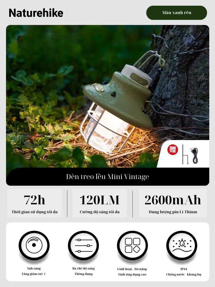 Đèn treo lều gia đình mini Naturehike CNH22DQ029