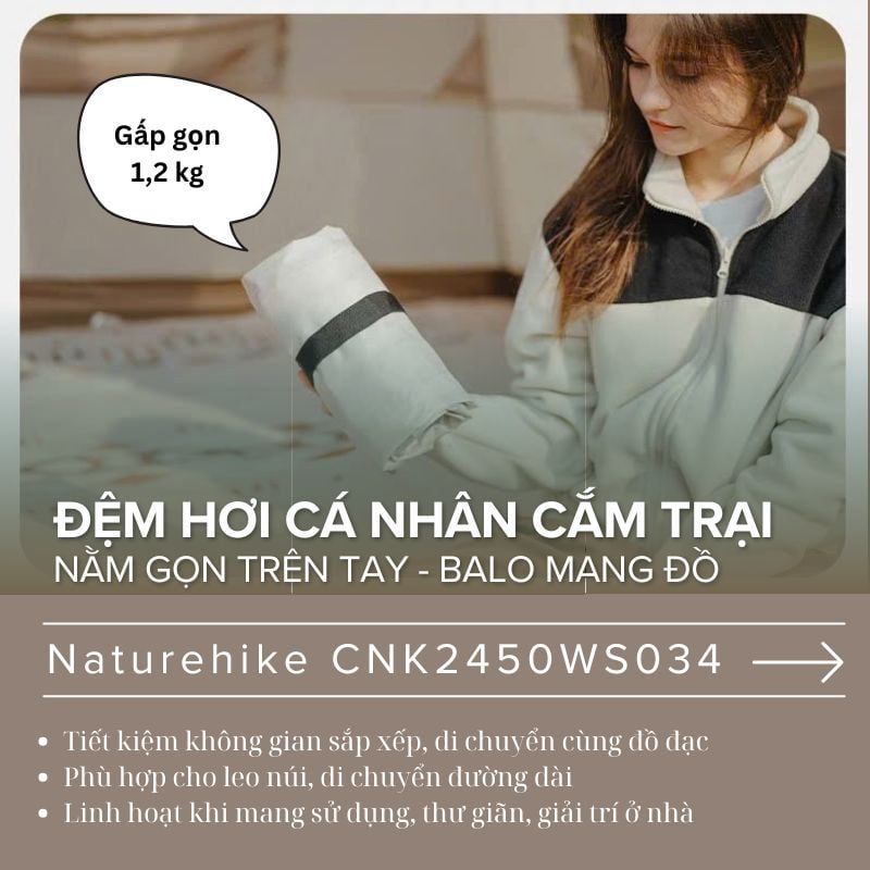 Đệm hơi cá nhân siêu nhẹ Naturehike Libamboo CNK2450WS034