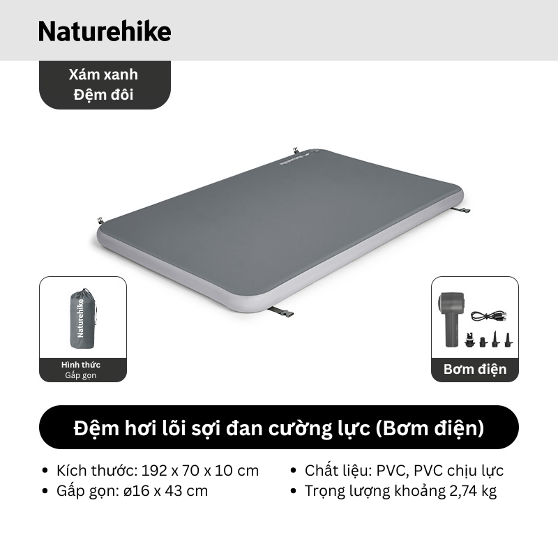 Naturehike CNK2550WS039 - Đệm hơi Glamping cao cấp dày 10 cm