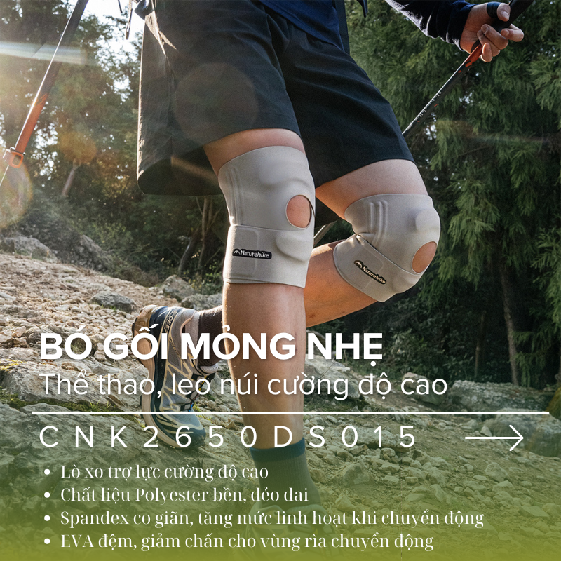 Bó gối cường độ cao Naturehike CNK2650DS015 - Với vải co giãn siêu mỏng