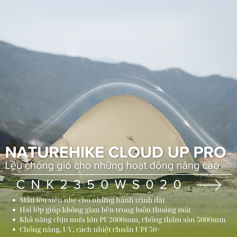 Naturehike CNK2350WS020 - Lều nhẹ chống gió cho leo núi, thám hiểm