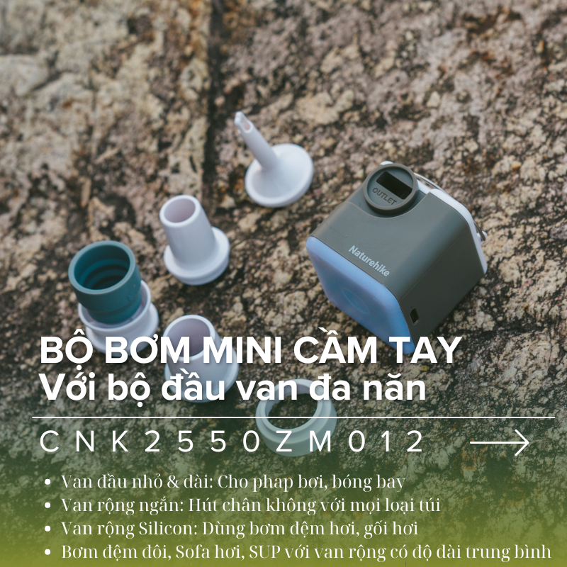 Máy bơm mini Naturehike CNK2550ZM012 Gọn - Mạnh - Đa năng