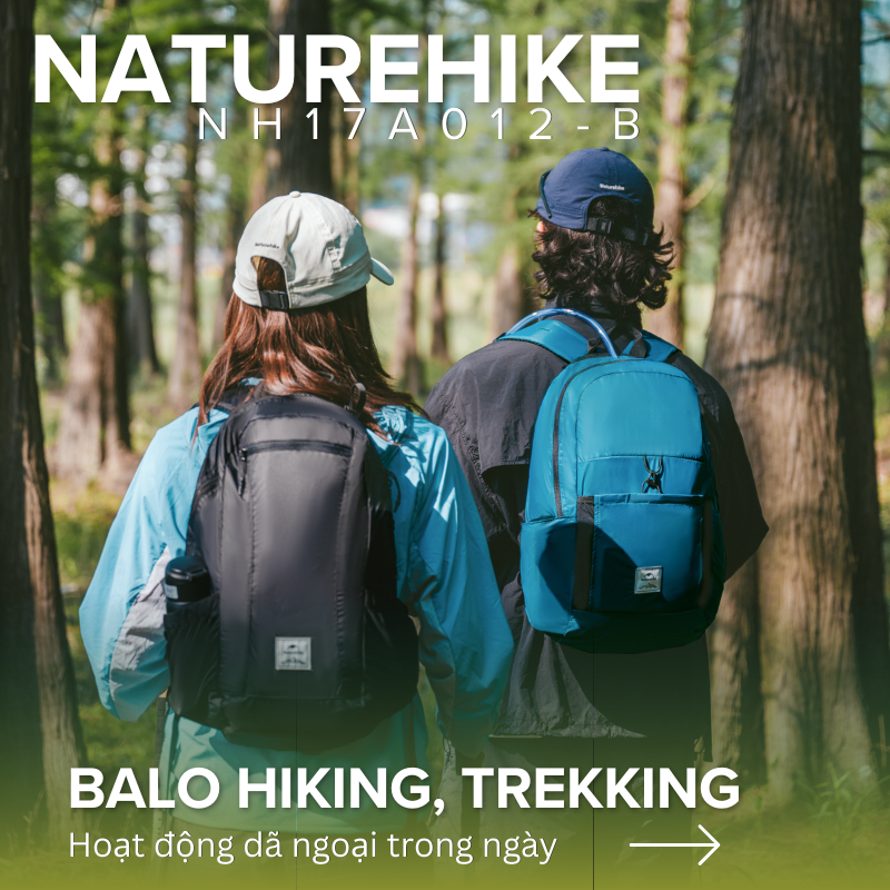 Balo du lịch gấp gọn, Balo leo núi nhẹ Naturehike NH17A012-B