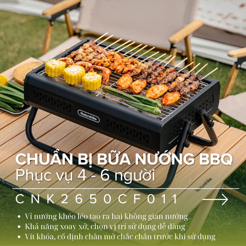 Bếp nướng BBQ để bàn Naturehike CNK2650CF011