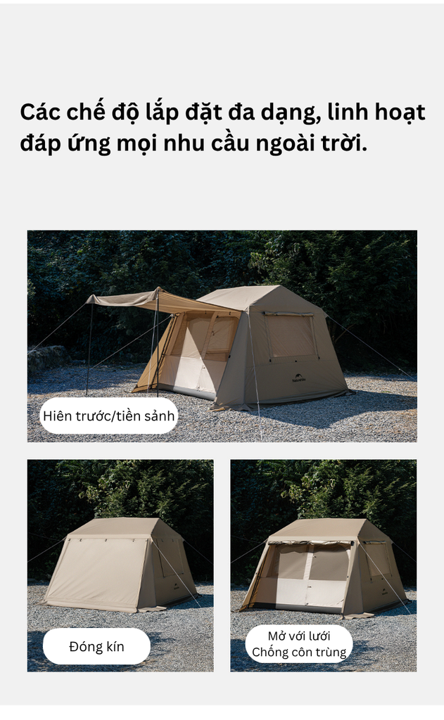 Naturehike CNK2550WS043: Lều tự bung Naturehike Village 6.0 rộng và thoáng