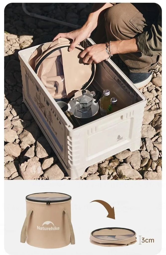 Xô nước tròn gấp gọn Naturehike CNK2350CF010 - Có nắp đậy