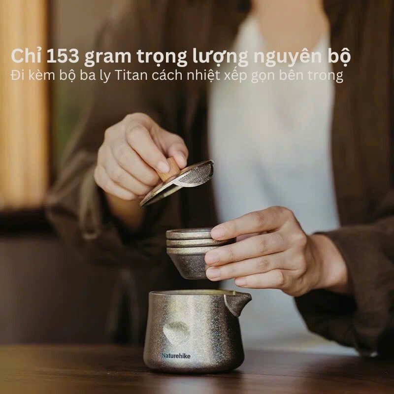 Ấm trà Titanium Naturehike Glamping CNK2450CF025