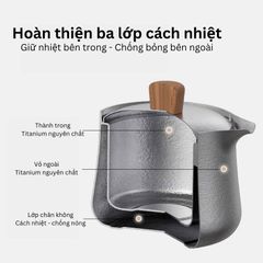 Ấm trà Titanium Naturehike Glamping CNK2450CF025
