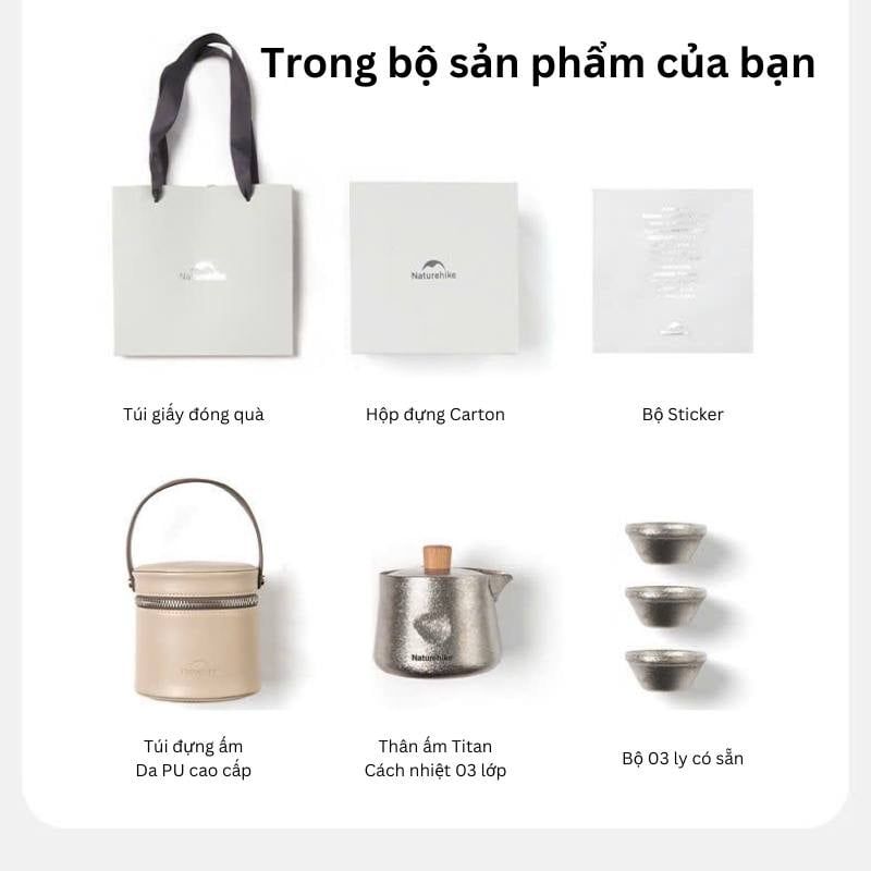 Ấm trà Titanium Naturehike Glamping CNK2450CF025