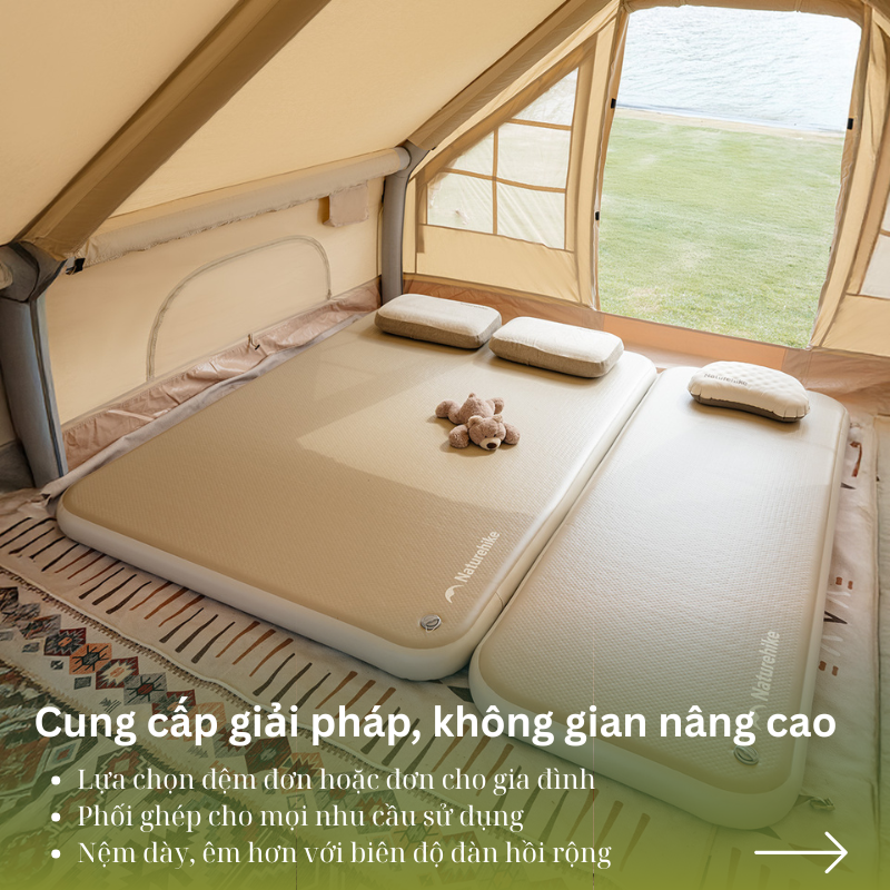 Naturehike CNK2550WS039 - Đệm hơi Glamping cao cấp dày 10 cm