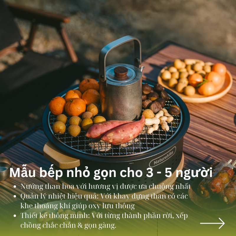 Bếp nướng than hoa để bàn tròn Naturehike CNK2550CF010