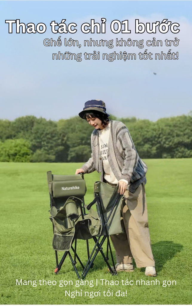 Naturehike CNK2550JJ019 ghế ngồi thư giãn ngoài trời, cắm trại