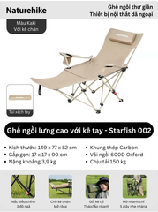Naturehike CNK2550JJ019 ghế ngồi thư giãn ngoài trời, cắm trại