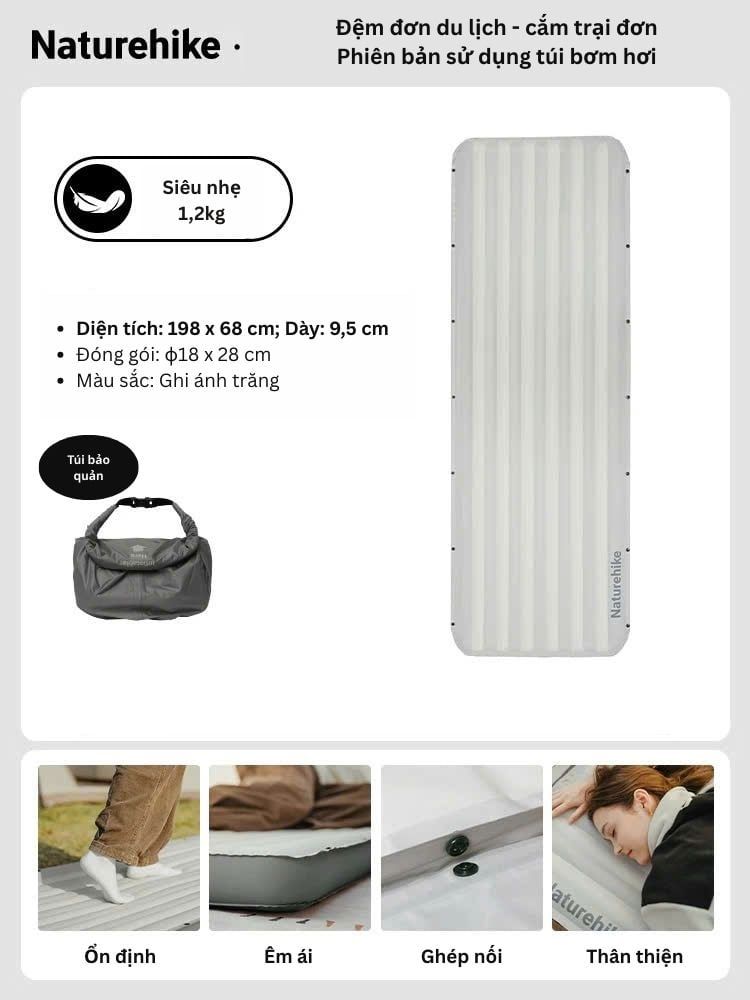 Đệm hơi cá nhân siêu nhẹ Naturehike Libamboo CNK2450WS034