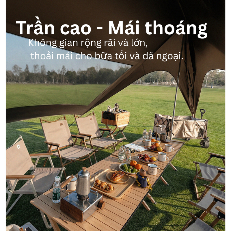 Tăng dã ngoại trung tâm Naturehike CNK2650WS023 chống nóng với keo Titan đen