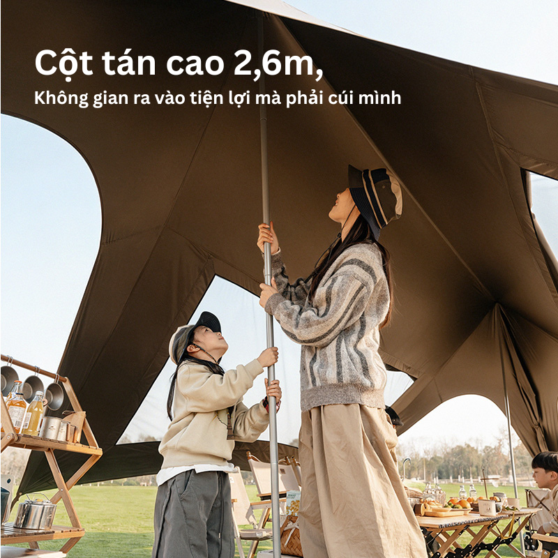 Tăng dã ngoại trung tâm Naturehike CNK2650WS023 chống nóng với keo Titan đen