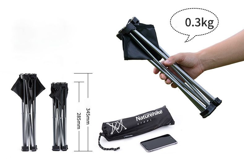 Ghế gấp inox siêu gọn, giá rẻ NatureHike NH15D012-B