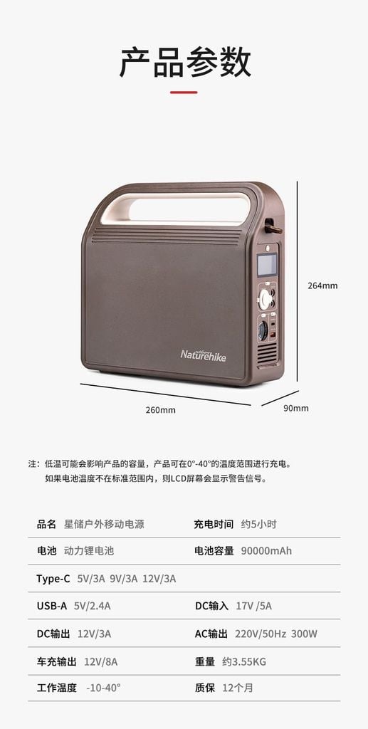 Ắc quy cắm trại Naturehike NH20ZM011