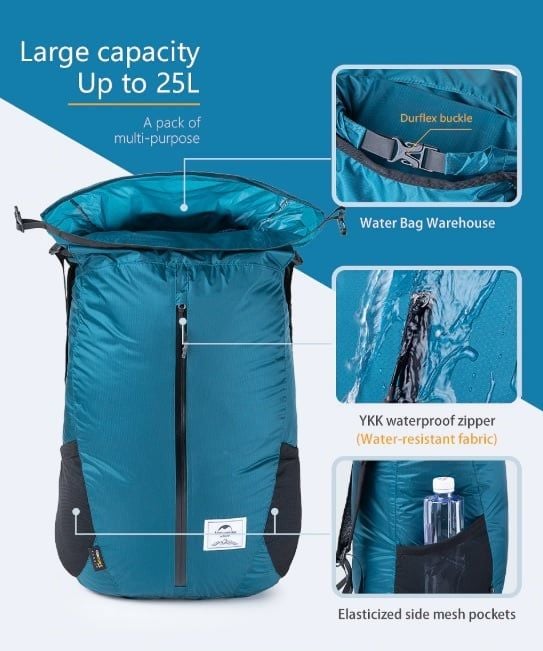 Balo gập gọn Naturehike NH18B510-B dễ sử dụng, dễ mang theo
