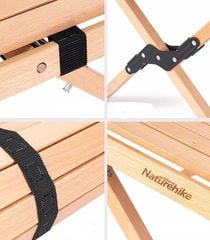 Bàn gấp gỗ Naturehike NH19JJ009 sử dụng dã ngoại, cắm trại cho nhóm đông người