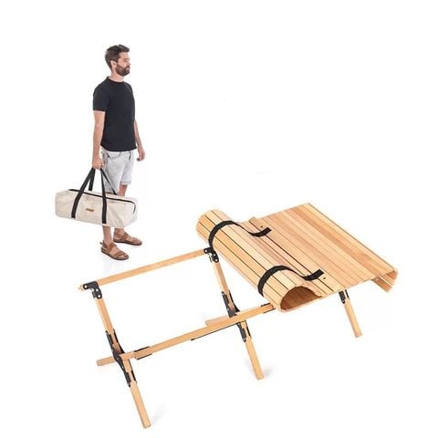 Bàn gấp gỗ Naturehike NH19JJ009 sử dụng dã ngoại, cắm trại cho nhóm đông người