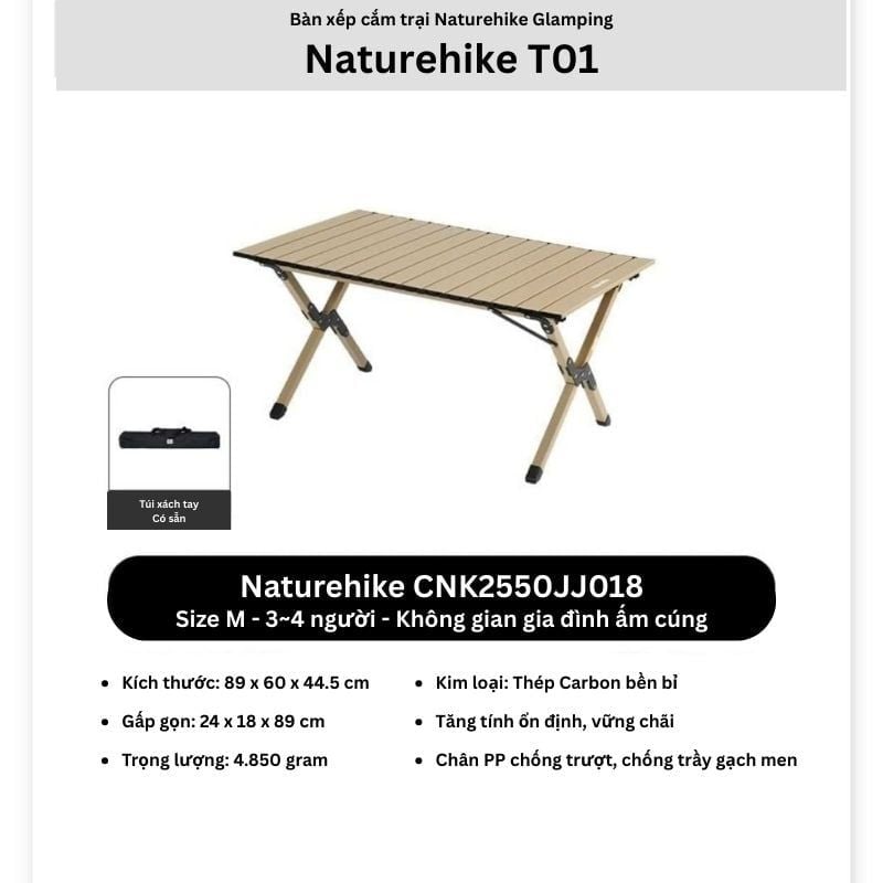 Naturehike CNK2550JJ018 - Bàn cắm trại đa năng, tiện lợi
