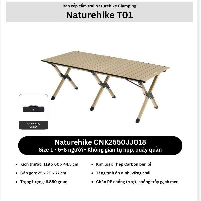Naturehike CNK2550JJ018 - Bàn cắm trại đa năng, tiện lợi