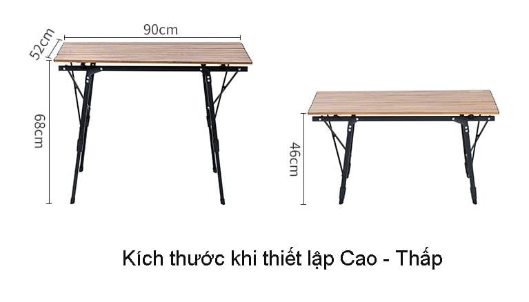Bàn xếp Du lịch, Picnic, Cắm trại phong cách Vintage NatureHike NH19Z003-D