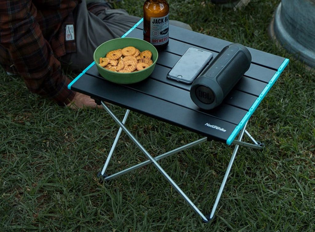 Bàn xếp Inox gấp gọn đi cắm trại, câu cá NatureHike NH19Z008-Z
